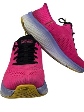 Skechers Women's Athletic Running Shoes - Bright Pink with Black & Yellow.